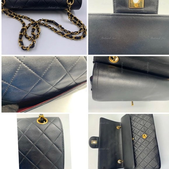 Authentic CHANEL Classic Lambskin Vintage Medium Large Flap Bag Black GHW - Picture 8 of 12